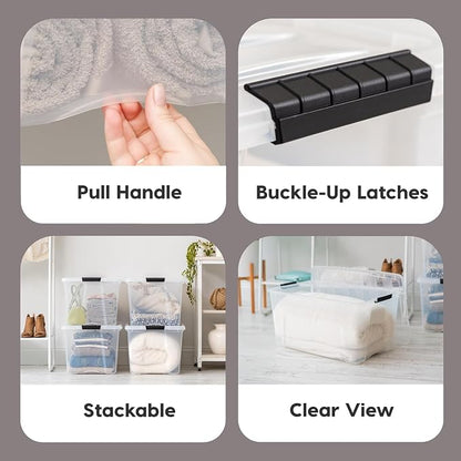 IRIS USA 12-Pack 54 Quart Stackable Storage Bins - Image 3
