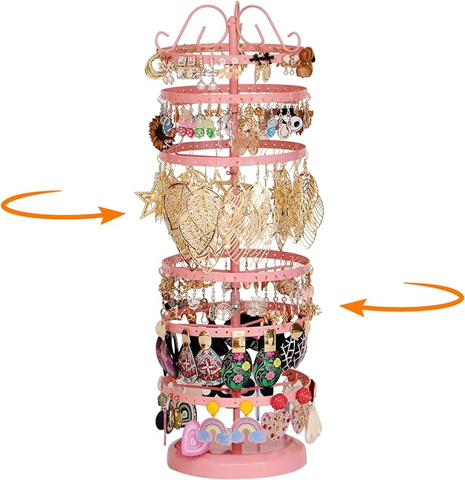 17Dec 6 Tier Rotating Jewelry Organizer Stand, 230 Holes Earring Holder by 17Dec