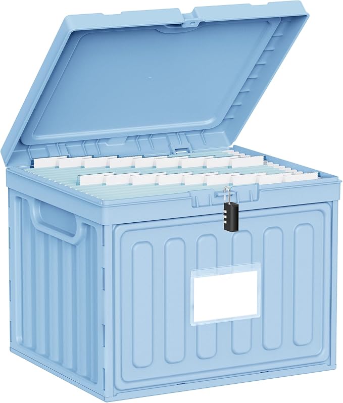 Lockable Stackable Plastic File Box by Oterri