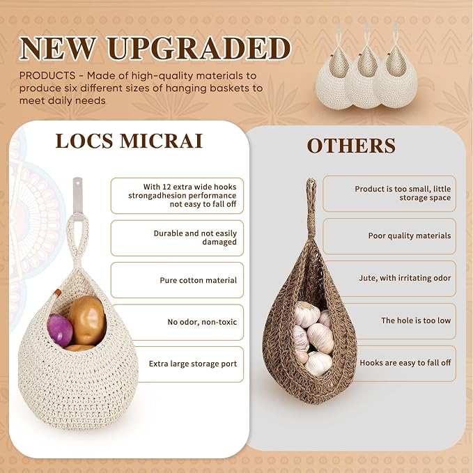 Hanging Fruit Baskets for Kitchen - Image 2