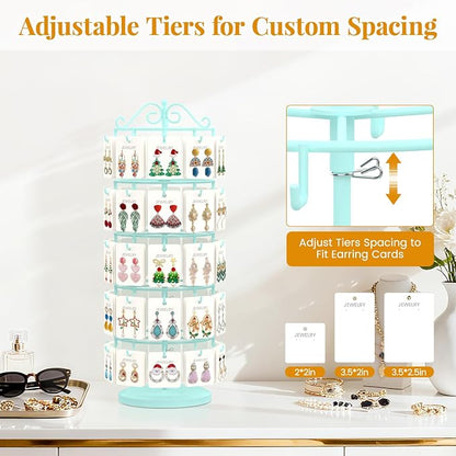 EsLuker.ly Earring Holder Organizer Rotating Display Tree Stand, Adjustable - Image 3