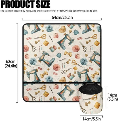 Vintage Sewing Elements Print Sewing Machine Mat - Image 4