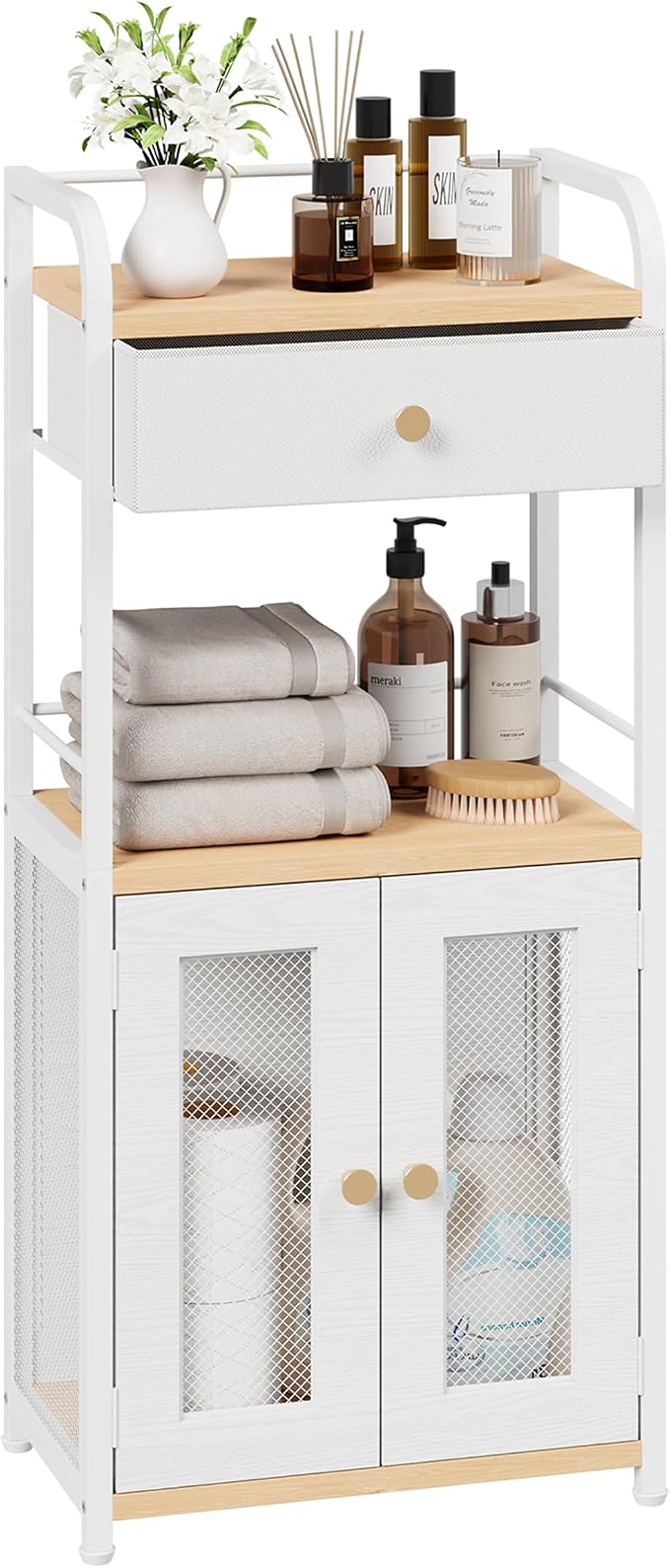 SWTYMIKI 14.57"x32.28" Bathroom Storage Cabinet – Freestanding Storage Cabinet by SwtyMiki-TidyHomeSweetLife