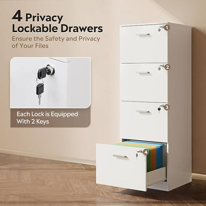 DEVAISE 4 Drawer Vertical File Cabinet, Wood Filing Cabinet - Image 6