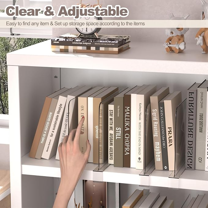 4PCS Acrylic Shelf Dividers for Closet Organization, Vertical Purse Organizer - Image 4