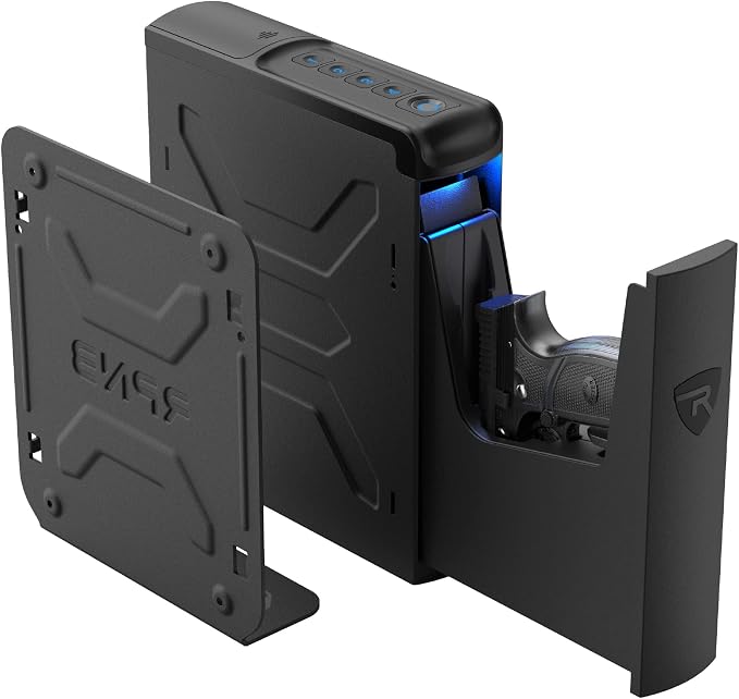 RPNB Gun Safe, Mounted Biometric Nightstand Handgun Safe by RPNB