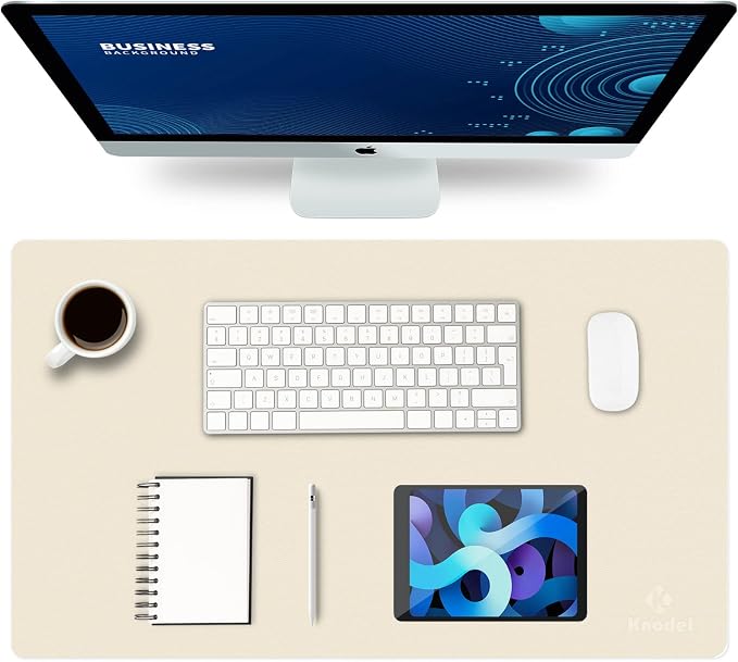 K KNODEL Small Office Leather Desk Mat, Mouse and Keyboard Pad, Computer and by K+KNODEL