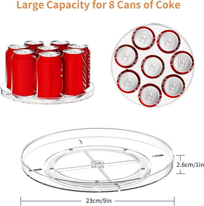 2 Pack Lazy Susan Organizer Turntable, Round Non-Skid Refrigerator Lazy Susan - Image 4