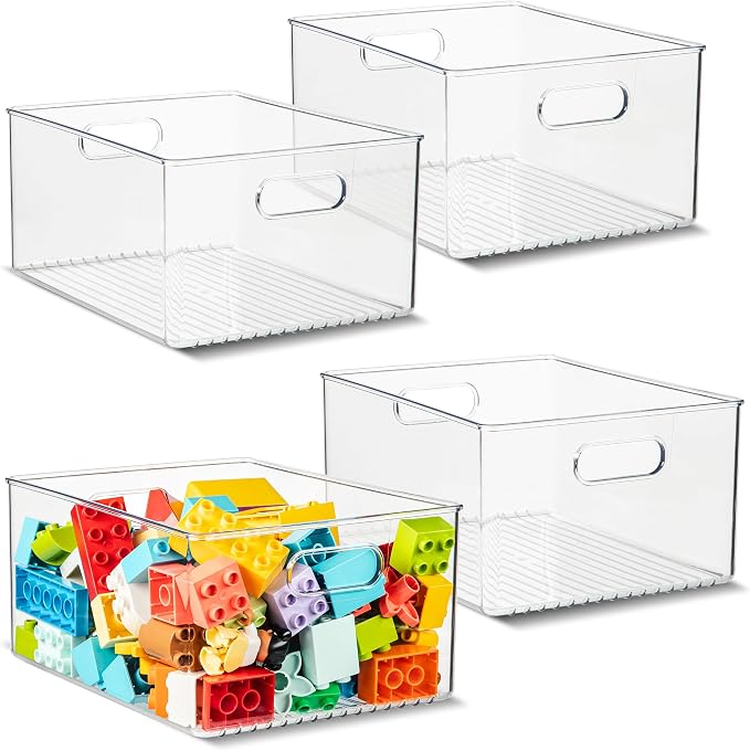primebox Plastic Food Storage 4 Pack Clear Container Bin by primebox