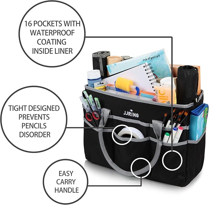 JJRING Large Multi-Functional Carrying Bag, 600D Nylon Artist Tote Bag - Image 5