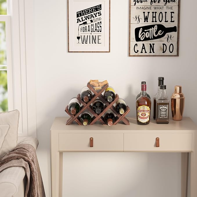 Rustic State Alella Countertop Wood Wine Rack - Image 3