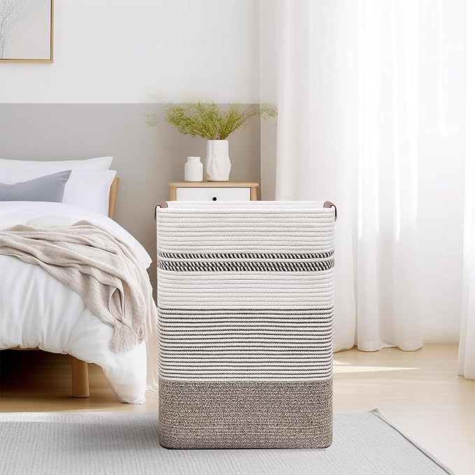 DOFASAYI Laundry Basket - 85L Large Cotton Rope Blanket Basket - Image 5