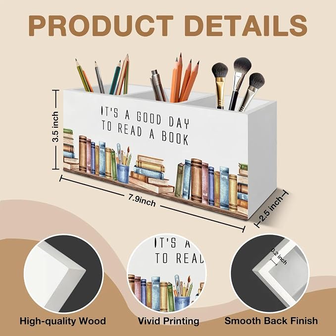 Book Lover Gifts Pen Pencil Holder Organizer - Image 7