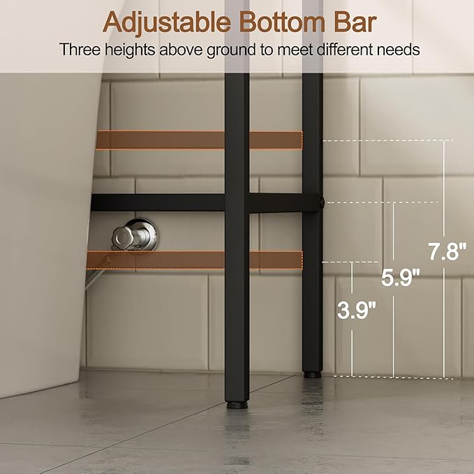 4-Tier Over The Toilet Storage, Bathroom Organizer | Space-Saving, Metal Shelf - Image 6