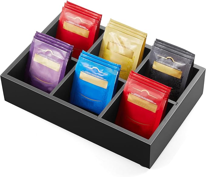 DRASTAR Tea Bag Organizer, Tea Bag Drawer Organizer, Wooden Tea Bag Holder by EnhanceYourDailyLife