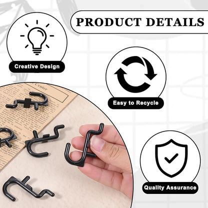 30 Pcs Black Pegboard Hooks, 1/4" Plastic Pegboard Hooks J Hooks Wall Display - Image 3