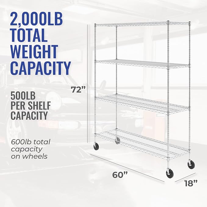 SafeRacks - NSF Certified Storage Shelves, Heavy Duty Steel Wire Unit - Image 2