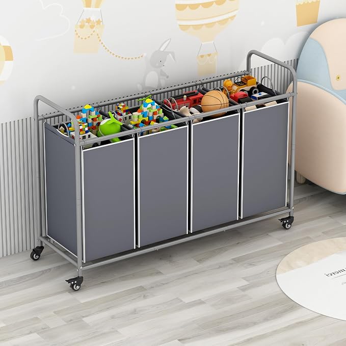Laundry Sorter 4 Section Hamper Sorter - Image 3