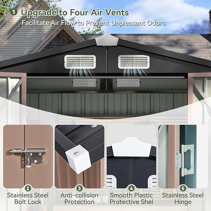 Aoxun 10x8 FT Outdoor Storage Shed - Image 3