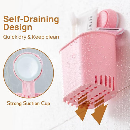 LEVERLOC Powerful Suction Cup Toothbrush Holder, Drill-Free Wall Shower Holder - Image 3