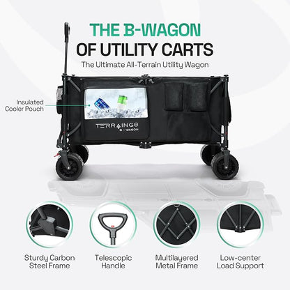 Foldable Beach Wagon Cart- Interchangeable All Terrain Wheels- 12" Beach Wheels - Image 4
