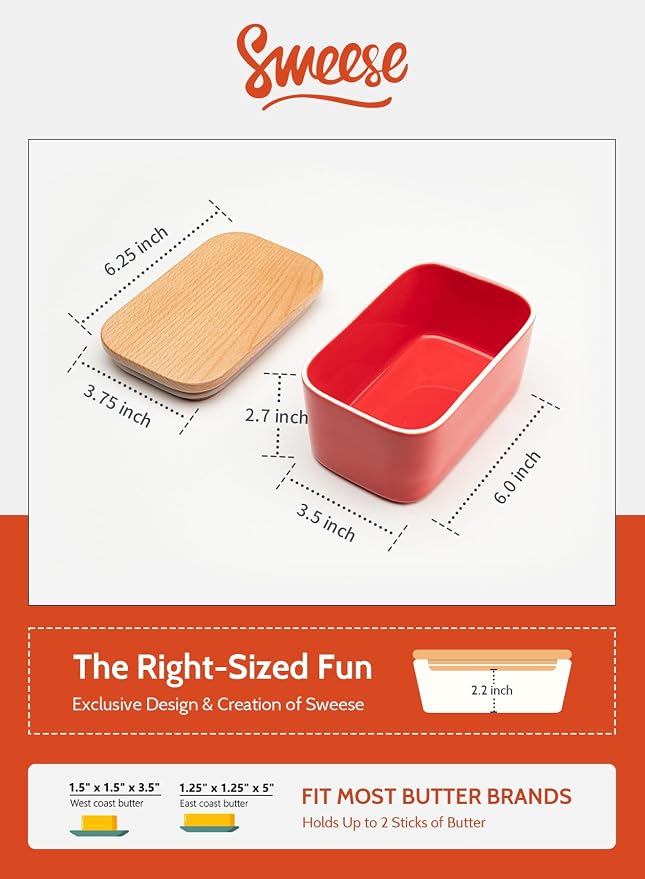 Sweese Large Butter Dish with Lid - Image 2