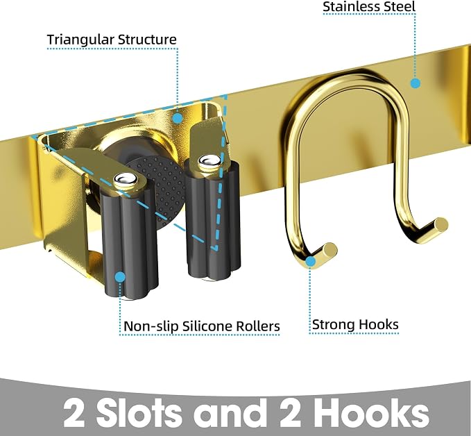 Broom Holder Wall Mount, Broom Hanger - Image 2