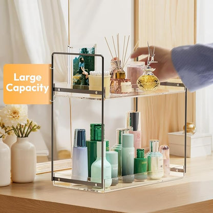 Bathroom Countertop Organizer, 2 Tier Acrylic Tray Vanity Counter Skincare - Image 5