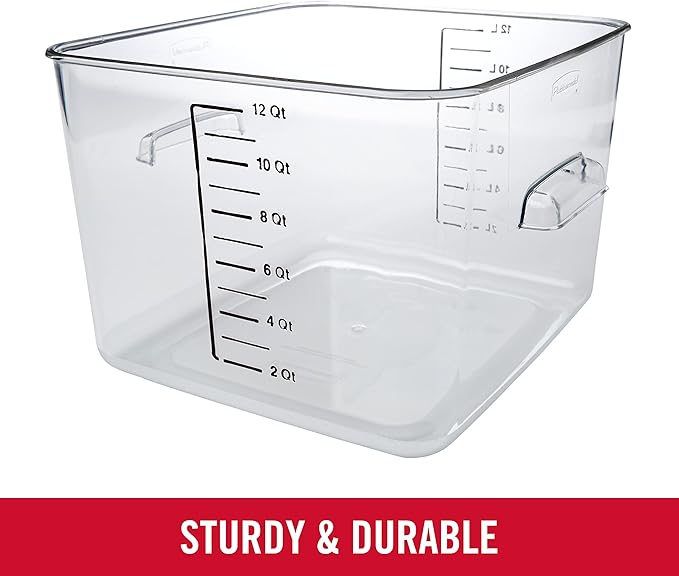 Rubbermaid Commercial Products Space Saving Square Food Storage Container 12 - Image 5