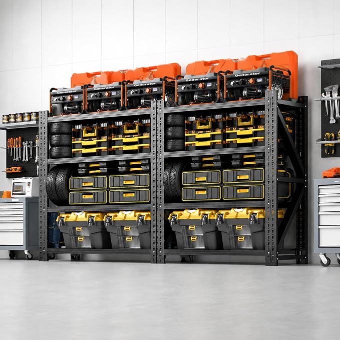 Heavy Duty Garage Storage Shelves, 4-Tier Large Industrial Shelving by BIZOEIRON