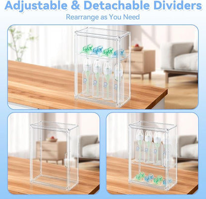 Baby Bottle Storage Organizer for Countertop, Medium Clear Bottle Organizer - Image 5