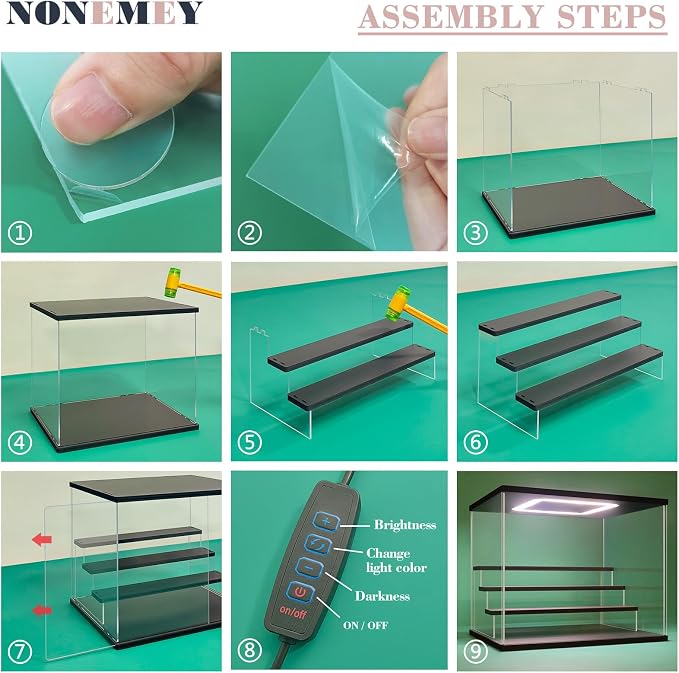 NONEMEY Clear Acrylic Display Case Stand - Image 7