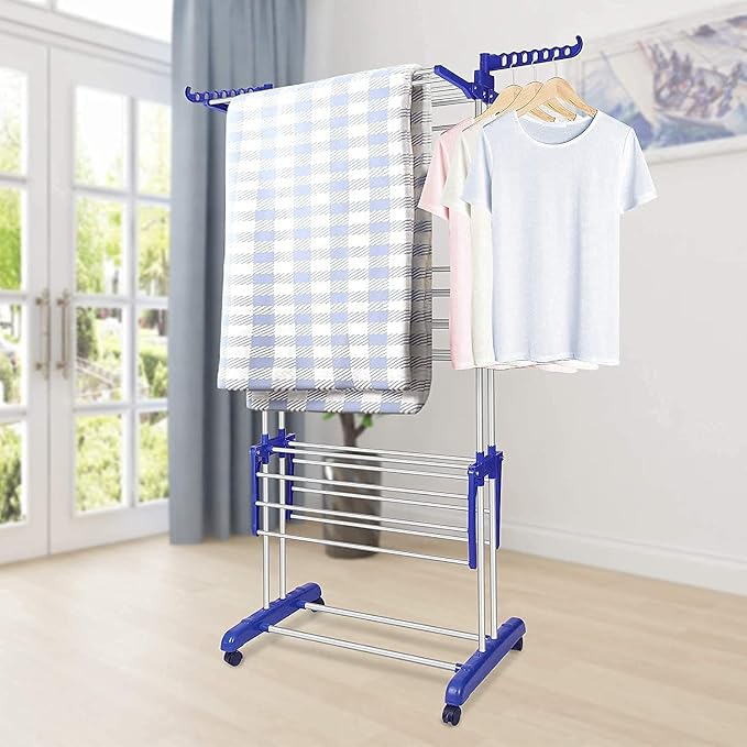 Bigzzia Clothes Drying Rack, Folding Stainless Steel Drying Rack Clothing - Image 3