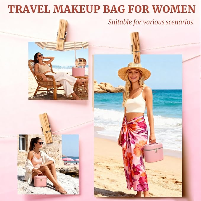 Makeup Case for Women, Travel Make Up Bag Organizer - Image 6