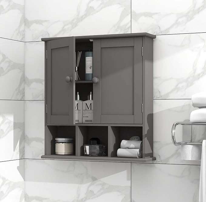 TaoHFE Grey Bathroom Cabinet, Bathroom Wall Cabinet - Image 6