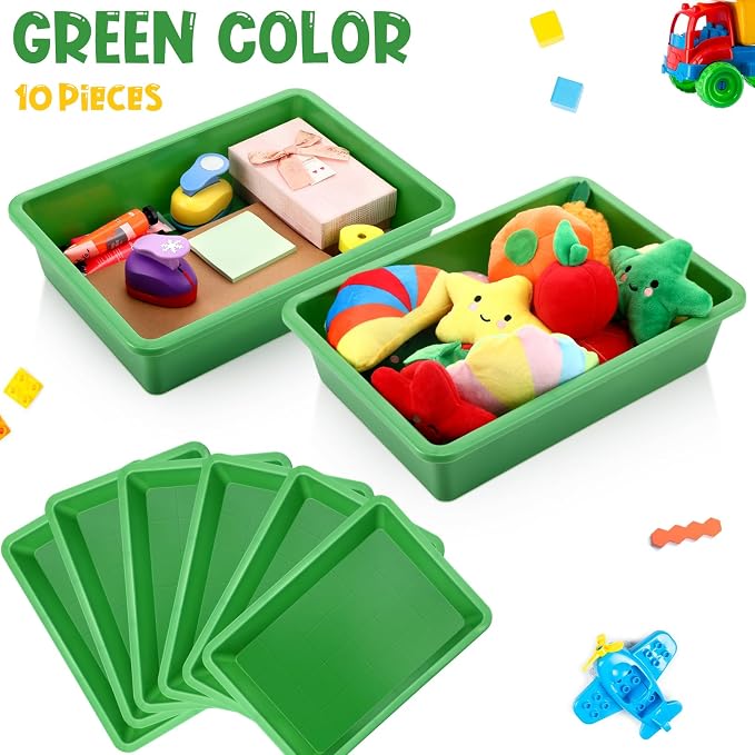 Hoteam 10 Pcs Flat Storage Organizer Tray Bin Paper Tray - Image 4
