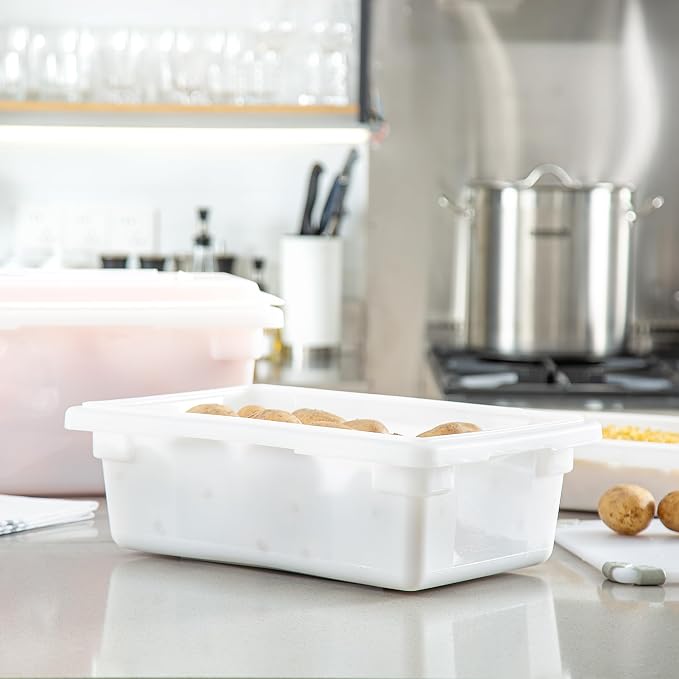 Restaurantware Food Storage Container 1 Pack of 18 x 12 x 6 Inch White Plastic - Image 7