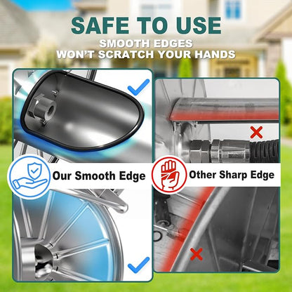 Stainless Steel Garden Hose Reel Heavy Duty, Wall Mount Water Hose Holder - Image 5