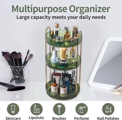 360 Rotating Perfume Organizer, 3 Tier Large Capacity Make Up Organizers and - Image 7