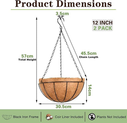 EIMQUVW Outdoor Metal Hanging Planters Basket Hanging Baskets - Image 4