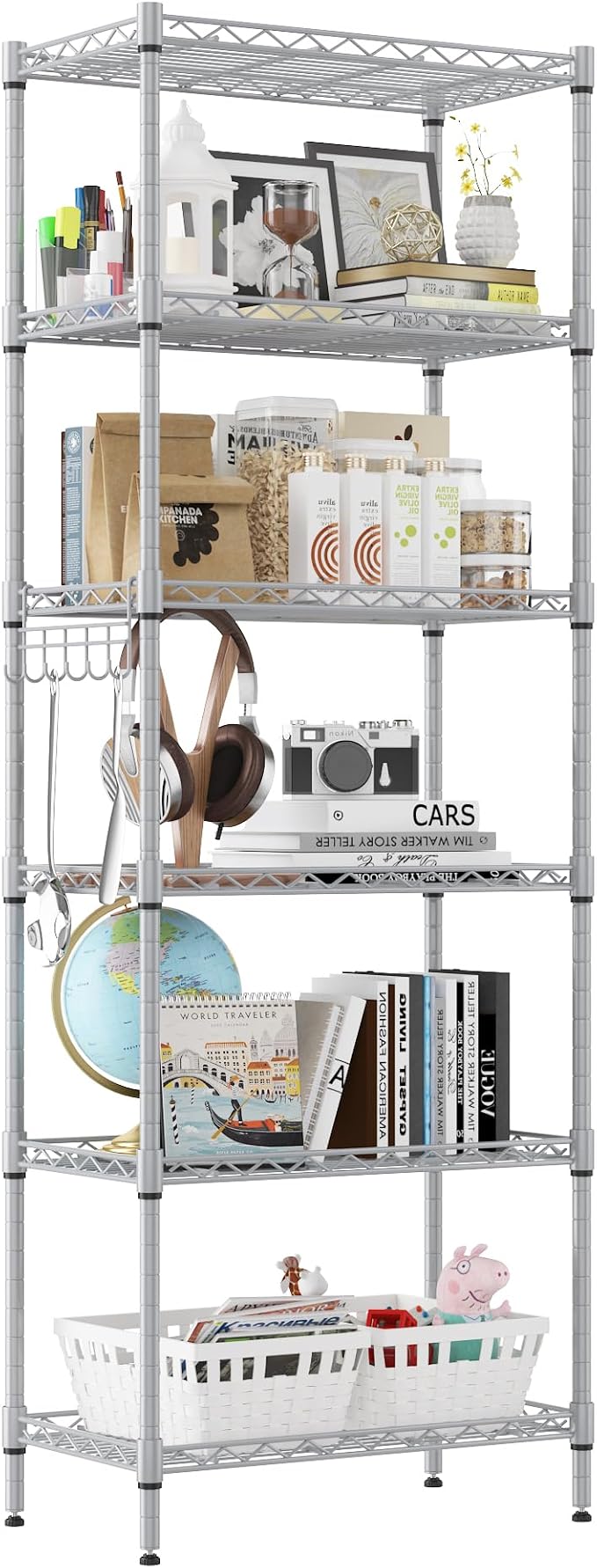 Homdox 6-Tier Storage Shelf Wire Shelving Unit Free Standing Rack Organization by HOMDOX