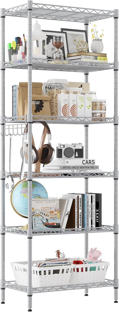 Homdox 6-Tier Storage Shelf Wire Shelving Unit Free Standing Rack Organization by HOMDOX