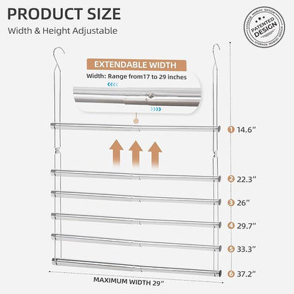 STORAGE MANIAC Hanging Closet Rod, Adjustable Width and Height Closet Hanging - Image 2