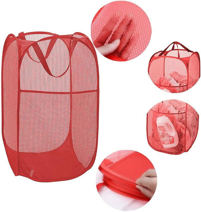 Larpur Popup Mesh Laundry Basket, Collapsible and Portable Clothes Washing - Image 3