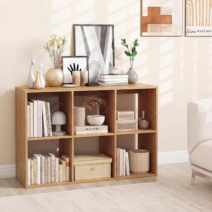 POWERSTONE 6 Cube Storage Organizer, 3 Tier Cubby Bookshelf Freestanding by POWERSTONE%C2%AE