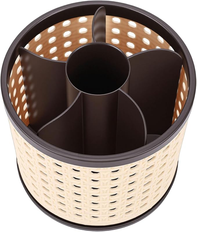 Rotating Makeup Brush Holder for Vanity Desk, Lipstick Pen Holder, Space Saving - Image 5