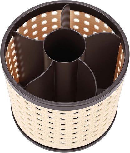Rotating Makeup Brush Holder for Vanity Desk, Lipstick Pen Holder, Space Saving - Image 5