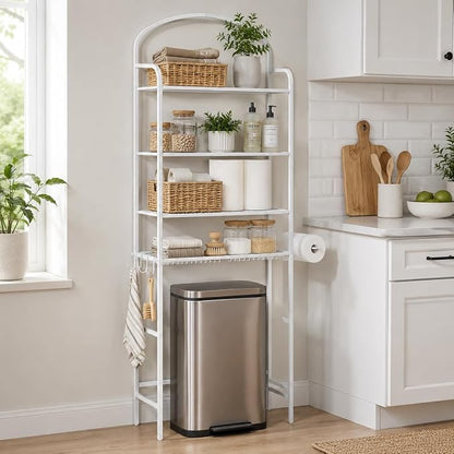 4-Tier Over The Toilet Storage, Bathroom Organizer | Space-Saving, Metal Shelf - Image 8