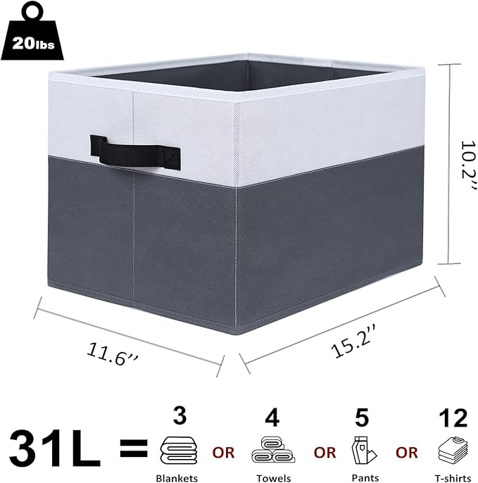 WUIKE Fabric Storage Bins, Extra Large Baskets - Image 2