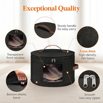 Lifewit Round Cowboy Hat Box for 7 Caps, Large Felt Hat Organizer Bag for Men & - Image 4